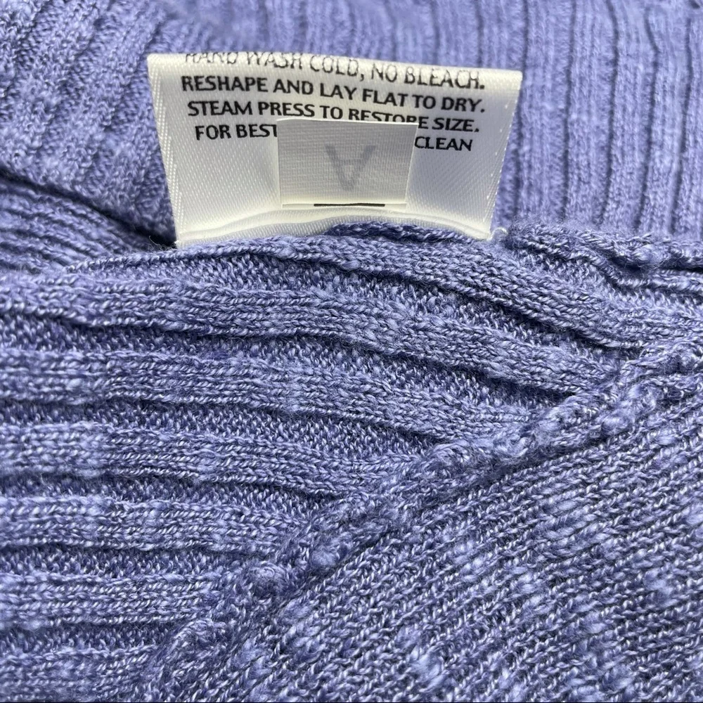 Eileen Fisher Open Front Cardigan Sweater Size L Linen Cotton Lavender Shawl - Picture 6 of 7